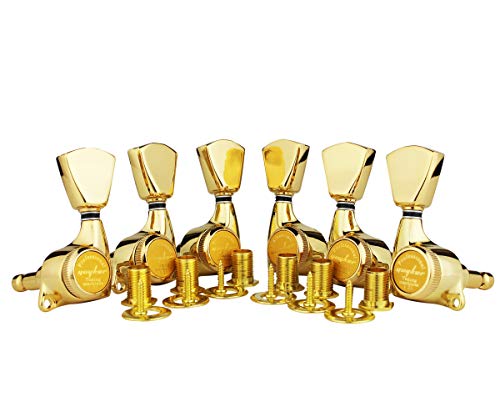 Guyker 6 piezas Clavijas de bloqueo de guitarra (3 L + 3 R manos) - Cadena de bloqueo sellada Clavijas de...