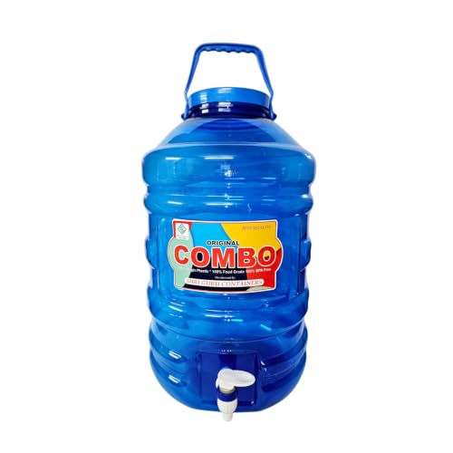 Image of PLAMO Water Dispenser Jar with Tap | BPA Free Plastic Water Storage Container | Leak-Proof Portable Water Jug for Home, Office, Kitchen, Camping & Outdoor Use | Assorted Colors (Blue)