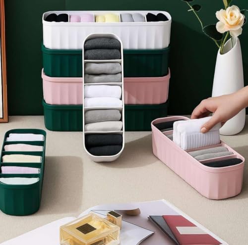 Image of StyleX Store ABS Pack of 4 Innerwear Organiser for Wardrobe | Wardrobe Clothes Storage Organiser for Socks, Lingerie, Tie, Scarf, Bra, Panty Organiser (Multicolor)