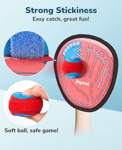 image for JoyCat Toss and Catch Ball Game Set，Toddler Kids Baseball Glove Stic