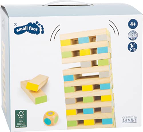 Small Foot Torre tambalenate XXL Active de Madera, Juego Familiar al Aire Libre, Desde 3 años, 12027