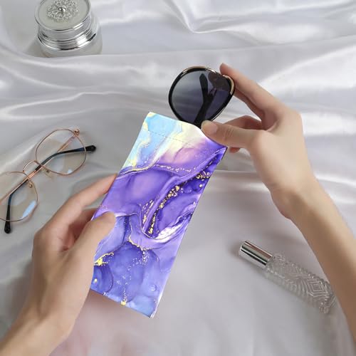Image of Anikathy 2Pcs Sunglass Eyeglass Glasses Case Soft PU Leather with Cleaning Cloth Cute Glasses Pouch Bag for Men Women Girs