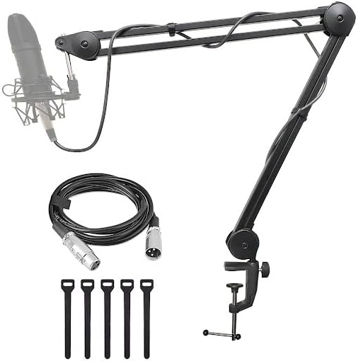 AxcessAbles MBAL LARGE Microphone Boom Arm Stand with 40in Extended Reach. Comparable to Rode PSA1. Compatible with NT1-A, NT1Kit, Bluebird, Procaster, Podcaster Microphones