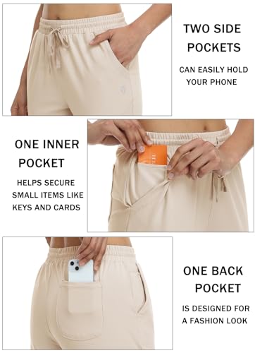VEOBIKE Women's Joggers Capri Pants Cotton Jersey Pants Drawstring Active Workout Sweatpants Loose Lounge Crop Pants Pockets - image 6