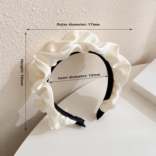 Kelubatu Women'S Headbands Girls Fashion Hair Bands Satin Pleated Headbands Lace Fabric Hair Bands Appear Small Face Autumn And Winter Women'S Headwear thumb #4