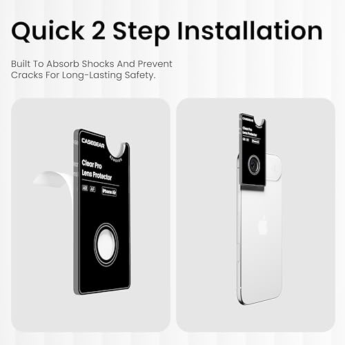 Image of CASEGEAR Clear Pro Camera Lens Protector Compatible With iPhone Air | HD Clarity | Scratch Resistant | Complete Coverage | Easy Installation | Silver