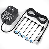 VHBW エフェクター電源 5チャンネル 9V DC 1A(1000mA) パワーサプライ 電源供給 エフェクターペダル用 エレキギター用 エフェクター電源 (5チャンネル電源)