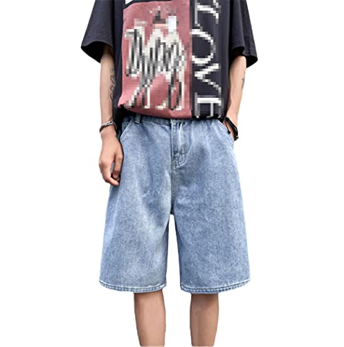 Short ample Harajuku vintage homme bleu S streetwear casual bermuda