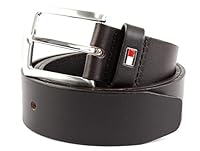 Tommy Hilfiger Men's Denton Rounded Buckle Leather Belt, Testa Di Moro, 95