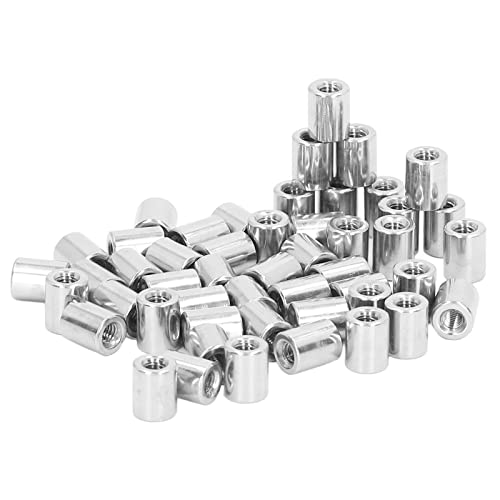 Pack of 50 M4 x 0.7-Pitch 10mm Length Round Coupling Nut 304 Stainless Steel Female Fully Threaded