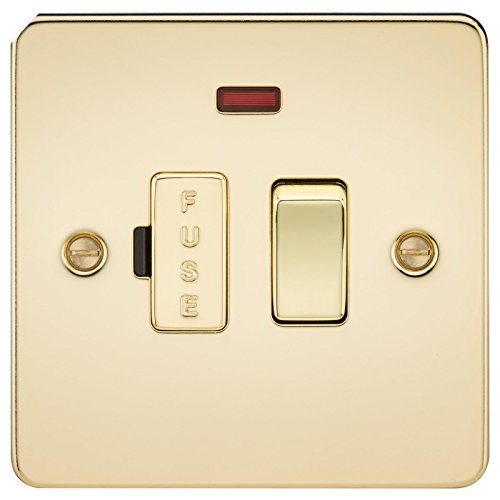 Knightsbridge FP6300NPB FPAV6300NPB Flat Plate 13A Switched Fused Spur Unit with Neon-Polished Brass