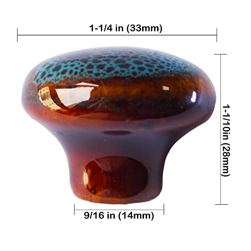 Perphin Vintage Round Cabinet Knobs Glazed Ceramic Round Knobs For Dresser Drawer, Antique Drawer Pull For Home Decor Door Handles (20 Pack Vintage Blue) #TOP3