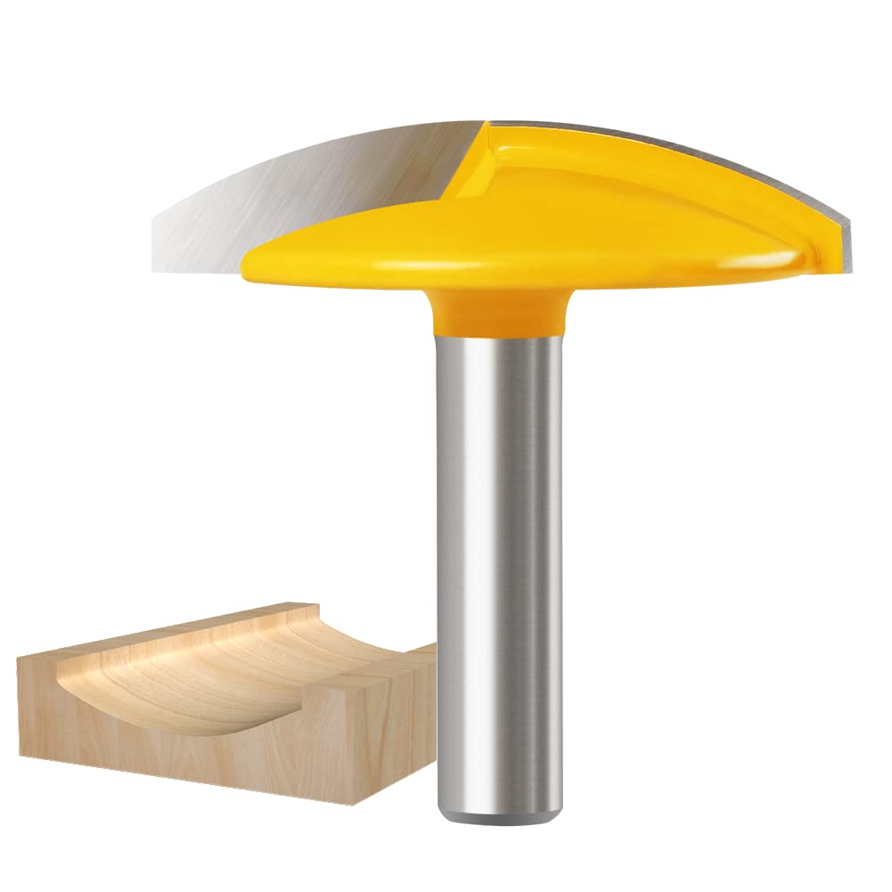 Fresa a corona orizzontale con gambo da 8 mm, fresa per tappi a corona, fresa per piccole ciotole (larghezza 1-3/4", raggio 1-1/2")