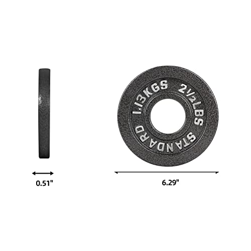 BOLUX Cast Iron Olympic Weight Plates – Free Weights with 2-inch Hole & Anti-Rust Hammertone Finish - Ideal for Strength Training, for Muscle Toning, Weight Loss & Crossfit–Sold in Pairs - 2.5LB–10LB (2.5LB-Pair)