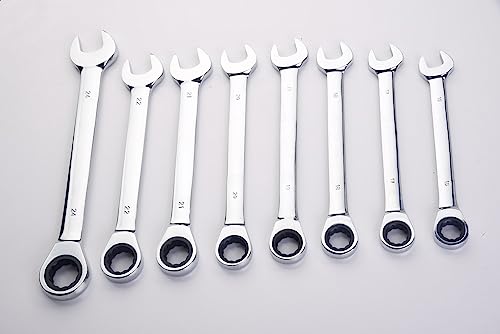 Image of FLZOSPER 18pc. Ratcheting Wrench Set,6-22mm&24mm Metric CR-V Quick Access Spanner with Portable Tool bag