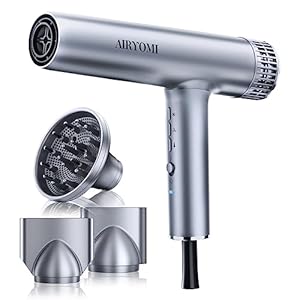 Hair Dryer, Professional Brushless Motor Ionic Hair Blow Dryer with Diffuser, Magnetic Nozzles, 0.83Pound, 2000W, 60dB, 3 Heat Settings & 3 Speed & Cold Settings