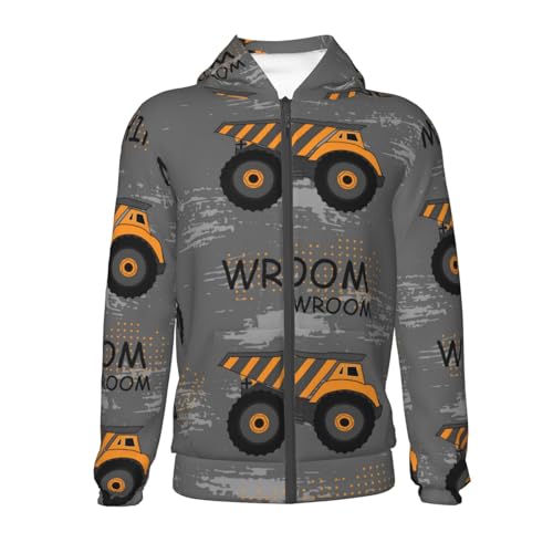 Construction Machines Kids Pullover Hoodies Boys Zip Up Sweatshirts Girls Athletic Clothes with Pocket2