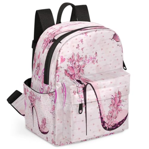 Flower High Heels Backpack for Women Large Capacity with Adjustable Pressure Relief Strains Lightweight Travel Backpack for Work Travel Casual Gifting