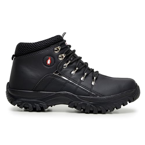 Bota Adventure Coturno Feminino Antiderrapante Trail (Preto-Prata, BR, Adulto, Numérico, 37)