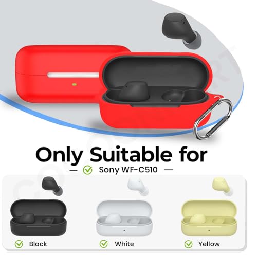Image of Soft Silicone Case Cover for Sony WF-C510 (Red)