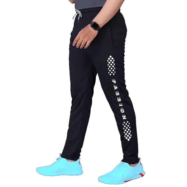 LookMark Men’s Slim Fit Solid Lycra Blend Full Elastic Sport Wear Running Gym Stretchable Jogger Track Pant in Black Color