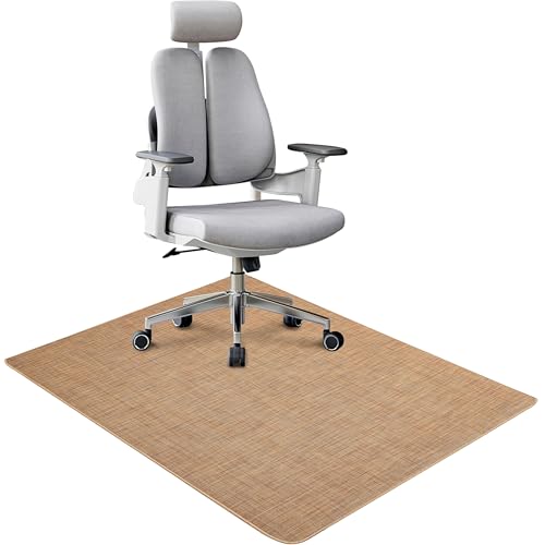 Image of Office Chair Mat for Hardwood Floor, 60 inch x 47 inch Desk Computer Chair Mat for Hard Wood and Tile Floor, Large Anti-Slip Hard Floor Protector, PVC Mat Desk Rug for Office Home