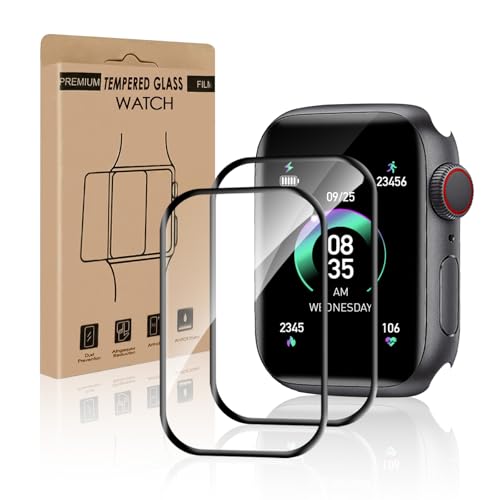 Carantee 2 Stück Schutzfolie für Panzerglas für Apple Watch Series 7/8/9 41mm Ultra-HD Anti Kratzer Anti-Öl Hoch Empfindlichkeit iWatch 9 41mm Schutzglas Full Coverage Apple Watch 41mm Displayfolie