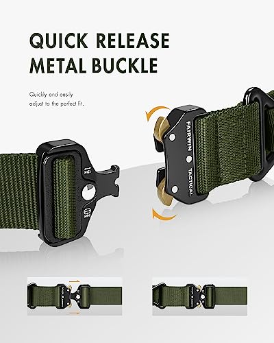Image of Men's Tactical Belt, Rigger Belt, Utility Nylon Web Waist Work Belt for Men with V-ring Quick-Release Buckle