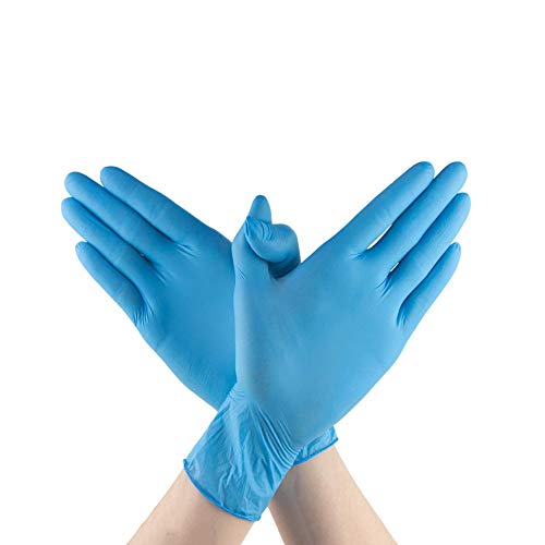 Guantes desechables en caja de(100 unidades = una caja de 50 pares)L, Blanco extragrueso, sin polvo de vinilo, guantes desechables de grado alimenticio, suaves y multiusos