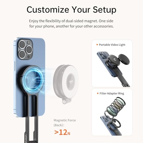 image for ULANZI MA30 Magnetic Phone Tripod Stand for iPhone - Aluminium Maglock