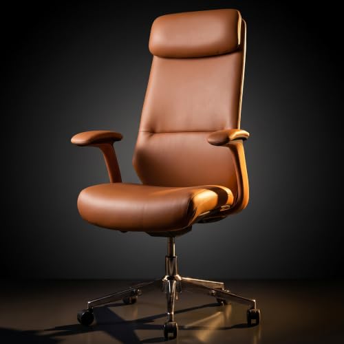 Image of DROGO ErgoTouch Ergonomic Office Chair for Work & Home | Computer Chair with Premium Vegan Leather & High Back Cushioned Backrest | 145 Recline with 3 Lock Positions, Heavy Duty Metal Base (Tan)