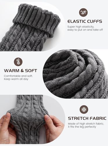 Image of fauson Leg Warmers for Women Y2k - 80s Ribbed Knit Leg Warmers for Boots