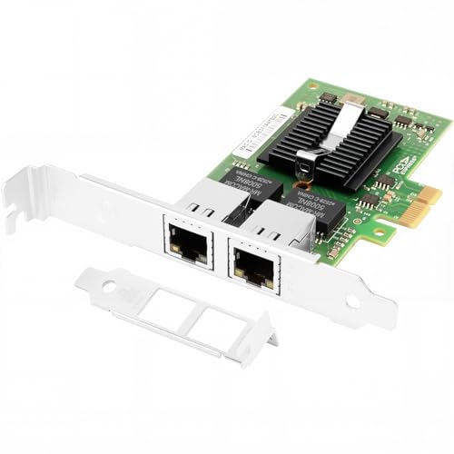Euqvos 1 Gb Ethernet Server Adapter do Intel I350-T2V2 kompatybilny z chipem I350AM2, PCIe 2.1 x1, 1 Gbit Dual RJ45 Port Ethernet LAN karta sieciowa