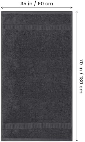 Utopia Towels Luxurious Jumbo Bath Sheet, 35 by 70 Inches, 600 GSM 100% Ring Spun Cotton, Highly Absorbent and Quick Dry Extra Large Bath Towel, Super Soft, Grey, 2 Pack - 1