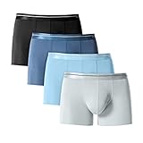 Lapasa Men’s Underwear 4-PACK Boxer Brief Micro Modal Breathable Pouch Trunks (No Seam on the Legs) M01