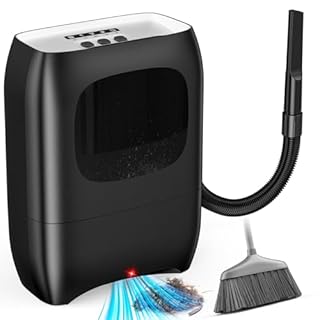 LyriFine Touchless Vacuum Automatic Dustpan, Auto Sensors Hair Vacuum for Salons, 3 Operation & 2 Cleaning Modes Electric Dustpan, Bagless Canister with Nozzle Attachment for Pet Hair Food