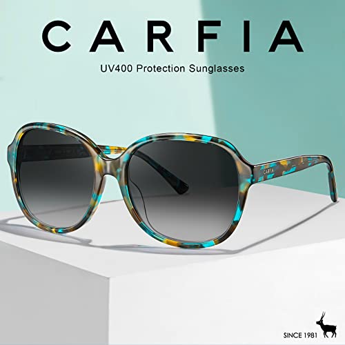 CARFIA Large Curved Acetate Polarized Sunglasses for Women UV Protection, Retro Fashion Ladies Shades Driving Safety Eyewear4