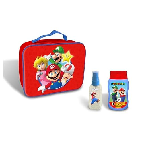 Super Mario Bolsa Neceser que Contiene Gel de Baño-Champu 200 ml y Body Fresh 90 ml