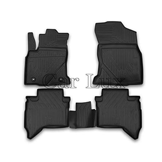 Car Lux AR05211 - Alfombras Alfombrillas de Goma a Medida Tipo cubeta 3D para Hilux Desde 2015-