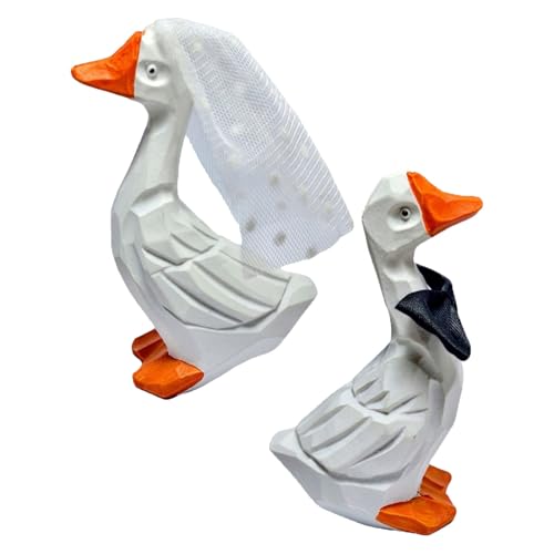 CANIGHT Figuras de Novios para Tarta de Boda en Resina de Color Claro, Juego de 2 Piezas Diseño Romántico y Vintage, Adorno para Coches de Boda y Fotografía