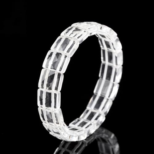 Bracelet extensible cristal blanc naturel 10mm chaîne de main facettes