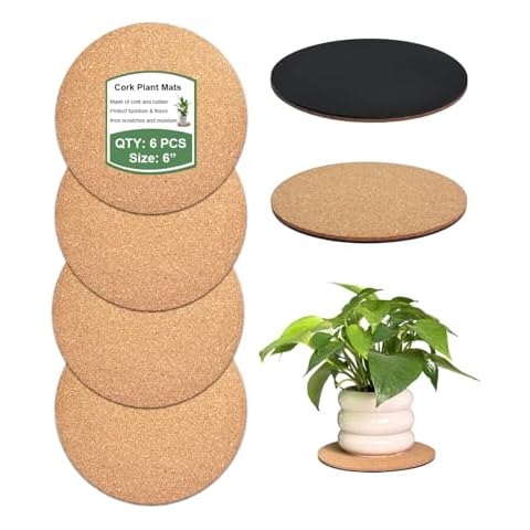 Vensovo 6 Piece Cork Plant Mats Cover