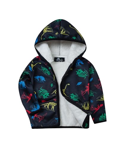 Image of V VALANCH Toddler Fleece Jacket Boys Girls Zip Up Hoodie Sweatshirt | Full Fleece Lining Throughout, Thick Warm, Cartoon, for Casual, School, Outerwear, Winter