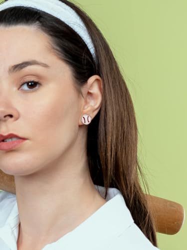 Baseball Earrings for Women Leather Softball Earrings Baseball Stud Earrings for Women Baseball Mom Earrings Baseball Jewelry for Sport Ball Fans Player Accessories
