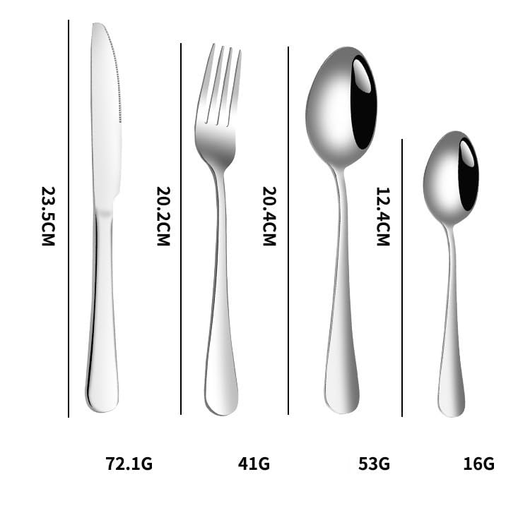 ONUIFIKE Silverware Set, 4/16/24/32/40/48pcs Stainless Steel Steak Set - Knife,Fork,Spoon with Thickened Soup Spoon, Home Cutlery Flatware Set(32 Pieces)