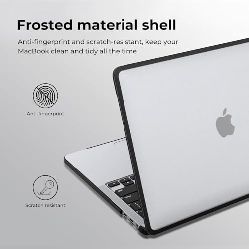 Image of BlueSwan Case Compatible for Macbook Pro 13 inch M2 M1 A2338 A2251 A2289 A2159 A1989 A1706 A1708, Released in 2024 2023 2022-2017,Anti-rupture TPU Frame + PC Matte Anti-fingerprint Cover-Frosted Clear