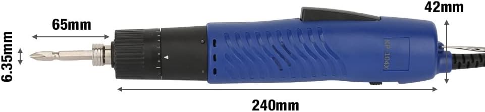 1/4 Handheld Straight Shank Electric Screwdriver Adjustable Electric Screwdriver Ideal for Household Appliance Repair Blue (US Plug 110V)
