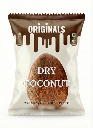 Image of ORIGINALS Premium Dry Coconut Whole (GIT /KHOPRA) 200g Natural Sun-Dried High Fibre Aromatic & Long Shelf Life Ideal for Cooking Sweets Coconut Milk