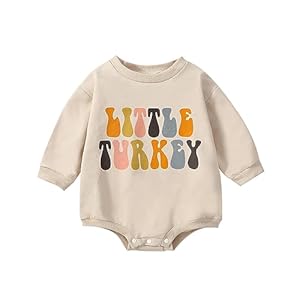 Toddler Infant Baby Girl Boy Halloween Outfit Pumpkin Sweatshirt Oversized Onesie Bubble Romper Sweater Clothes