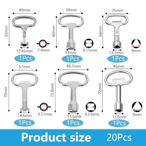 Miniatura 3 de 20 Llaves Multifuncionales Set, Formversity Llave Triangular Contador Llave Cuadradillo, Llave Ascensor Llave Contador Agua, Llave De Servicio, Llave De Cruz Universal Llave Ranuradas De Metal